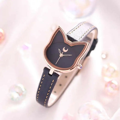 Celestial Prism Pearl Watch — Crescent Moon & Star Charm Quartz Bracelet Watch for Women