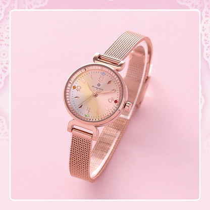 Celestial Prism Pearl Watch — Crescent Moon & Star Charm Quartz Bracelet Watch for Women