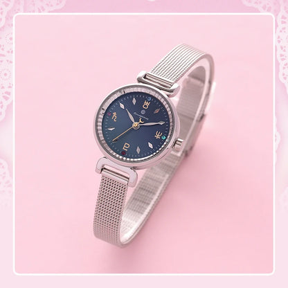 Celestial Prism Pearl Watch — Crescent Moon & Star Charm Quartz Bracelet Watch for Women