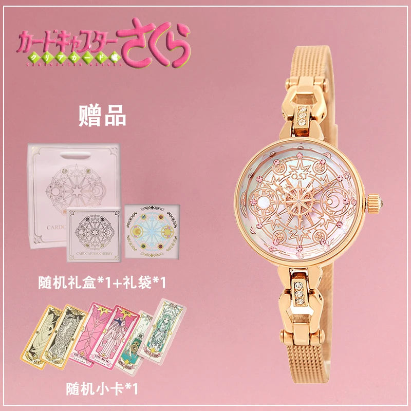 Celestial Prism Pearl Watch — Crescent Moon & Star Charm Quartz Bracelet Watch for Women