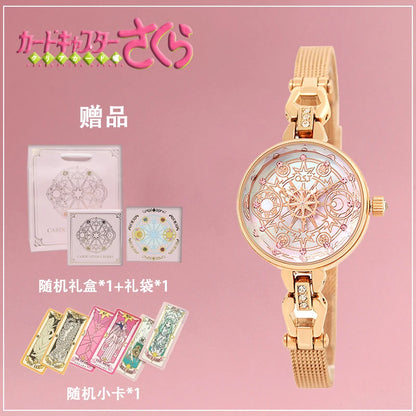 Celestial Prism Pearl Watch — Crescent Moon & Star Charm Quartz Bracelet Watch for Women