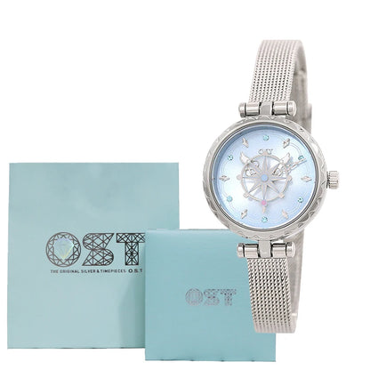 Celestial Prism Pearl Watch — Crescent Moon & Star Charm Quartz Bracelet Watch for Women