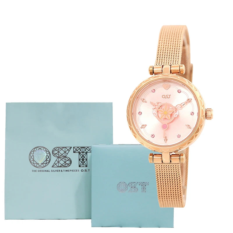 Celestial Prism Pearl Watch — Crescent Moon & Star Charm Quartz Bracelet Watch for Women